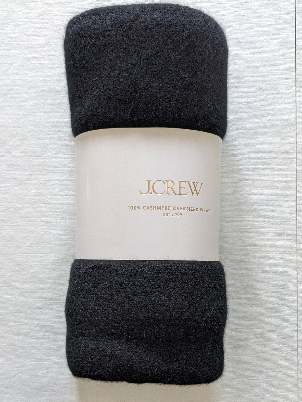 NWT - J.Crew - 100% Cashmere Oversized Wrap - Black - 33"x79"